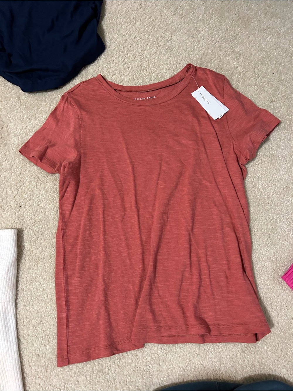 American Eagle Outfitters Women's Short Sleeve Crewneck Tee - Rust